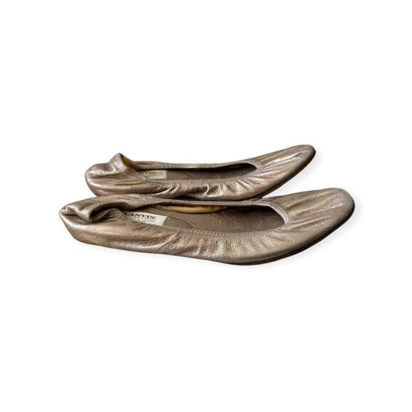 Lanvin Classic Ballerina Flats‎ in  Soft Gold Leather - Picture 4 of 12